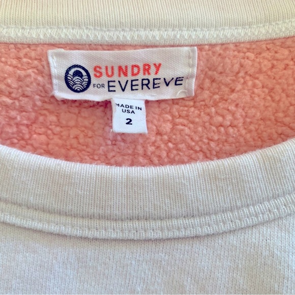 Sundry for Evereve Stylish Orange and White Sweatshirt - Picture 4 of 4